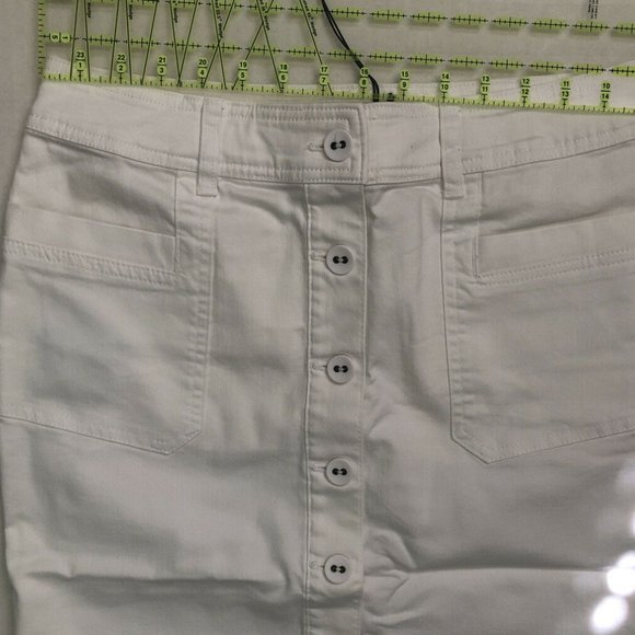 PrAna Kara Skirt Womens 6 White Stretch Denim - Picture 7 of 11